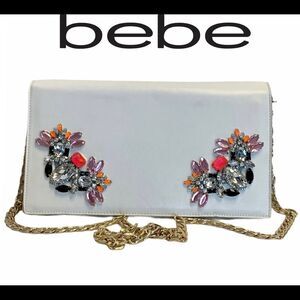 Bebe white Jewel embellished purse
